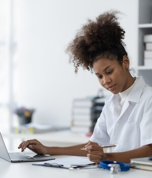 african american woman doctor studying learn about medicine
